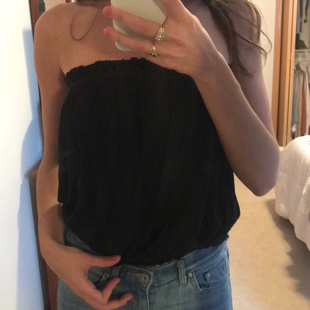 American Eagle Black Strapless Top